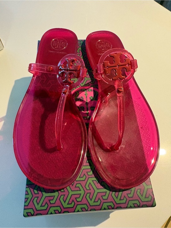 Tory Burch Shoes - Tory Burch Red Orange Mini Miller Flat Thong Sandals